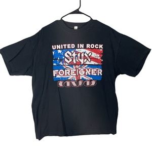 United In Rock STYX FOREIGNER KANSAS 2010 US Tour Black Concert Tee Mens XL